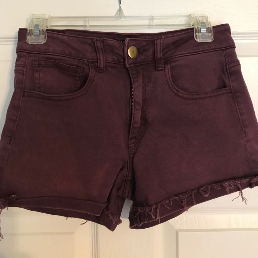 American Eagle Maroon Hi-Rise Shortie (Size 2)